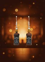 Vintage Bohemian Wine Bottle Earrings featuring intricate wine bottle pendants on elegant hooks.