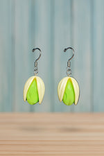 Pistachio Nut Resin Stud Earrings Green Women's Jewelry