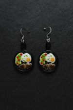 Womens Mini Breakfast Stud Earrings Gold Tone Metal