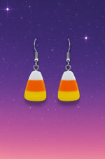 Medium Candy Corn Earrings – Halloween Candy Dangle Jewelry