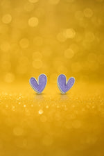 Pastel Purple Heart Stud Earrings: Kawaii Style