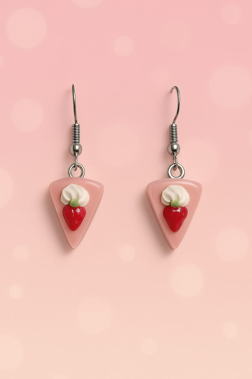 Slice Cake Earrings – Kawaii Dessert Dangle Earrings