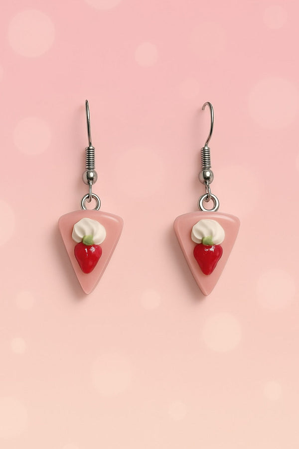 Slice Cake Earrings – Kawaii Dessert Dangle Earrings