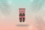 Puerto Rico Casita Viejo San Juan Sticker featuring a colorful building design.