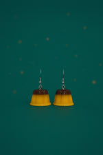 Unisex Dangle Resin Flan Earrings With Caramel Top