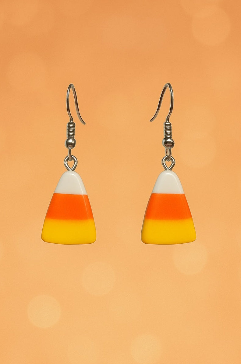 Small Candy Corn Earrings – Mini Halloween Candy Jewelry