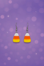 Medium Candy Corn Earrings – Halloween Candy Dangle Jewelry