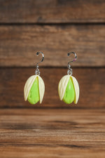 Pistachio Nut Resin Stud Earrings Green Women's Jewelry