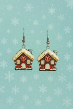 Gingerbread House Dangle Earrings: Whimsical Christmas Jewelry