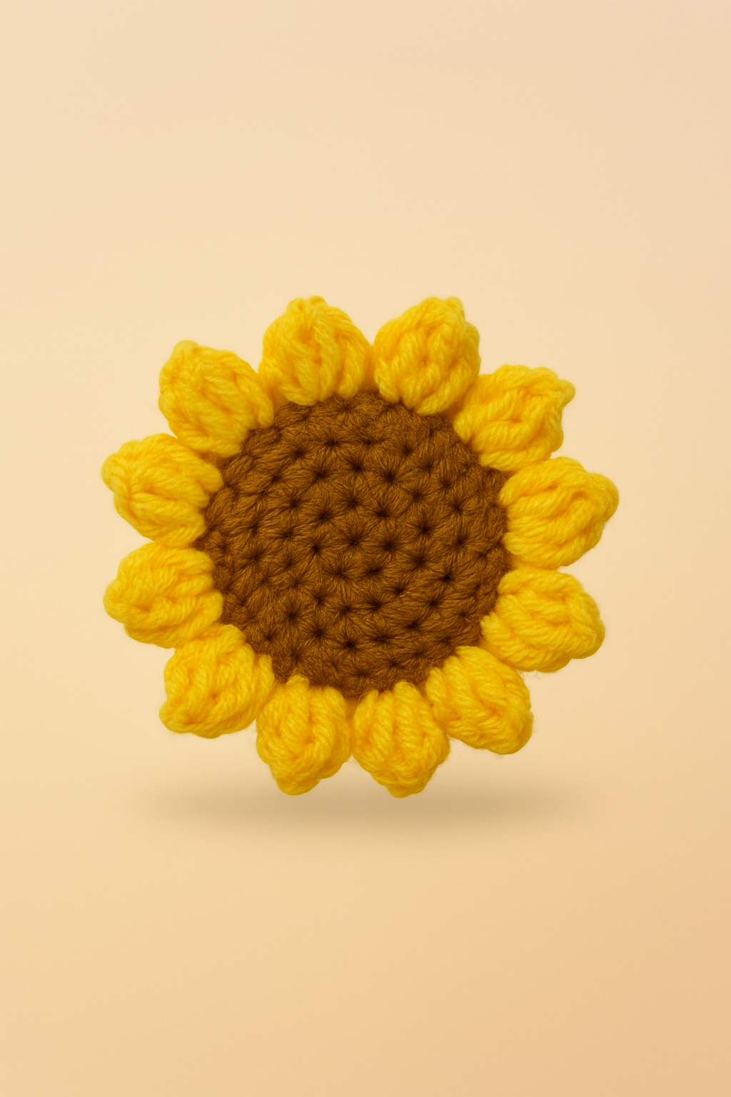 Handmade Sunflower Magnet – Realistic Flower Fridge Decor with bright yellow petals and a brown center.
