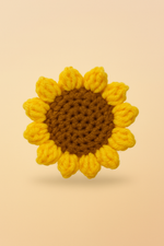 Handmade Sunflower Magnet – Realistic Flower Fridge Decor with bright yellow petals and a brown center.