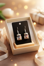 Chocolate Jar Earrings | Cute Resin Bread & Chocolate Jewelry Pair – Fun Gift Idea