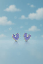 Pastel Purple Heart Stud Earrings: Kawaii Style