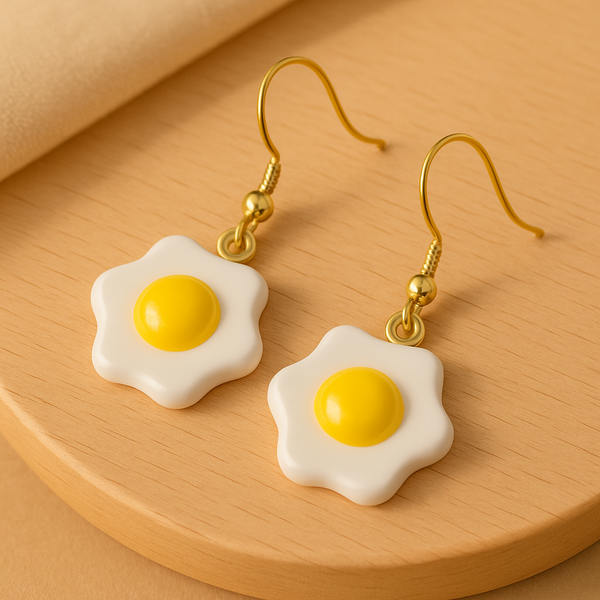 Sunny-Side Up Egg Earrings | Kawaii Resin Studs