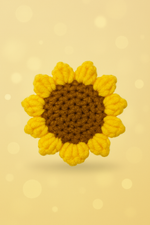 Handmade Sunflower Magnet – Realistic Flower Fridge Decor featuring yellow petals and brown center.