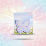 Kawaii butterfly sticky notes in pastel colors, perfect for planners and journals, featuring a butterfly design.