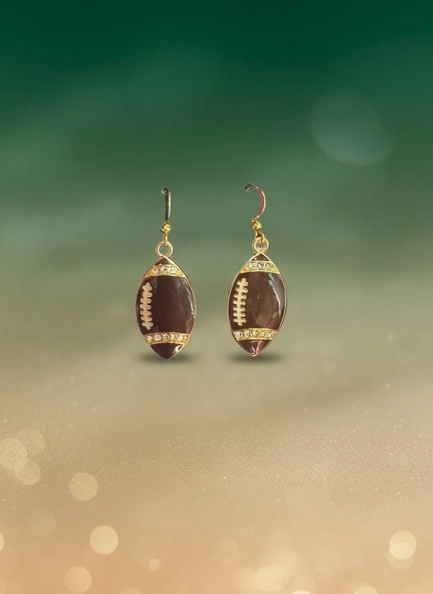 Gold Football Vintage Earrings
