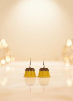 Unisex Dangle Resin Flan Earrings With Caramel Top