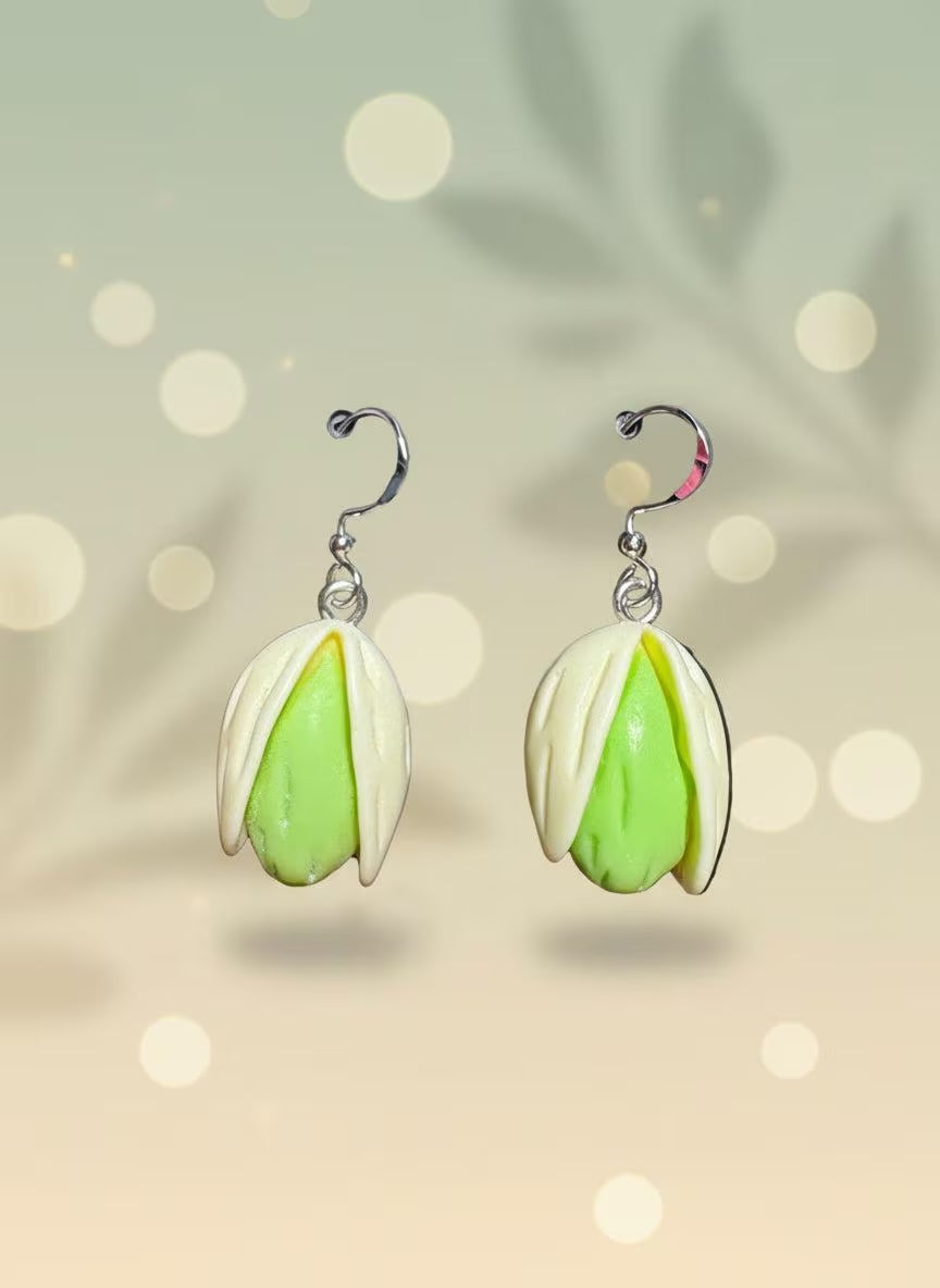 Pistachio Nut Resin Stud Earrings Green Women's Jewelry