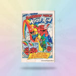 90s retro cartoon vinyl sticker featuring Rainbow Punch from Kool-Aid with vibrant colors and playful designs.