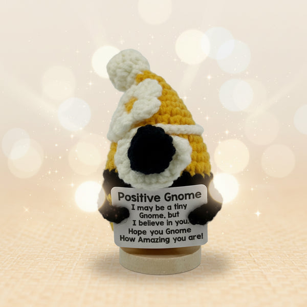 Emotional Support Gnome by Craft-N-Crumble™, handmade crochet positivity plush for encouragement and smiles.