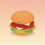 Cute cartoon hamburger design representing hamburger sticky notes for reminders and to-do lists.