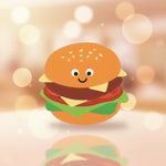 Cute hamburger sticky notes with a smiling face, perfect for reminders and to-do lists.