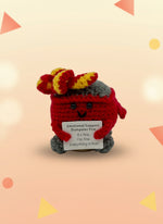 Emotional Support Dumpster Fire plush toy with a humorous message, perfect for comfort during chaotic times.