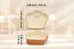 Cute ceramic trinket dish shaped like bread, perfect for holding rings and jewelry, measuring 3.86 x 3.54 x 0.94 inches.