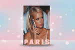 That's hot poster featuring a retro phone and Paris text on a pink background.