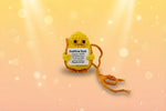 Emotional support hanging duck with positive message, handmade crochet plush by Craft-N-Crumble®.