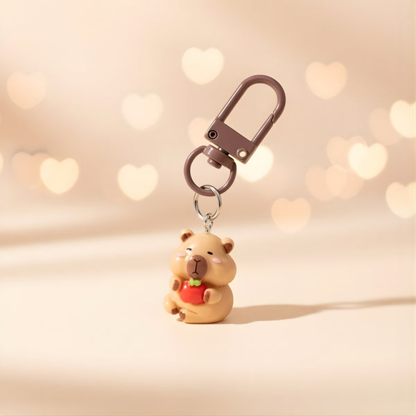 Cute capybara keychain – Cartoon animal bag charm with a cozy vibe, perfect for adding fun to accessories.