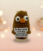 Emotional support owl holding a sign that says 'To My Love, I’ll Owl-ways Love You!' by Craft-N-Crumble®