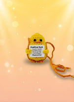 Emotional support hanging duck by Craft-N-Crumble® with positivity message, perfect for a confidence boost.