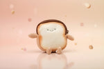 Toast coin pouch shaped like a cute cartoon toast with a smiling face, perfect for organizing small items.