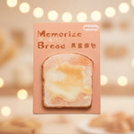 Bread pattern scrapbooking ephemera featuring a toast memo pad with creamy topping design.