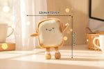 Cute plush toast coin pouch – cartoon toast shaped character with dimensions 12cm x 13cm. Perfect for storing small items.