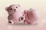Handmade Bear Lip Balm in a cute pink bear-shaped container, showcasing its playful design and fun color-change tint.