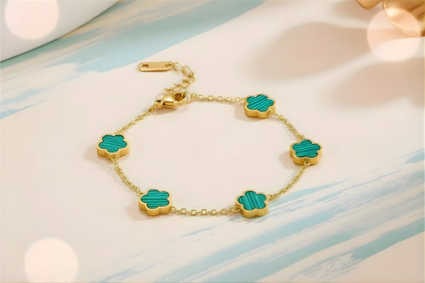 Unisex 18K Gold Plated Stainless Steel Charm Bracelet