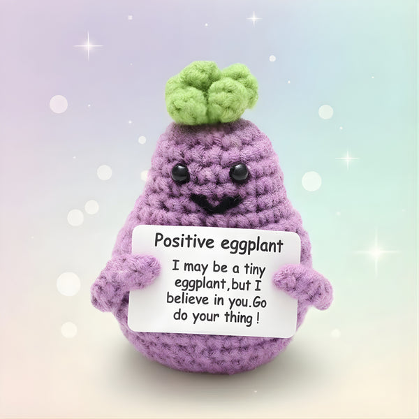 Crochet Eggplant Doll Desk Buddy With Stand Included