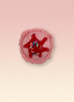 Realistic Fake Ice Cream Magnet featuring a lifelike strawberry dessert with colorful sprinkles and cherry sauce.