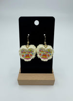 Mini Resin Cake Earrings – Handmade dessert jewelry featuring colorful cake designs with intricate details.