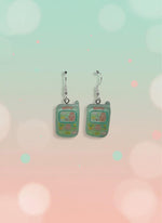 Adorable Kawaii Phone Earrings featuring colorful resin cartoon phone designs.