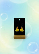 Yellow duck-shaped pumpkin earrings