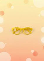 yellow eyeglasses for labubu with clear lense