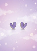 Purple Heart-shaped earrings studs