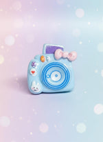 Tiny kawaii retro-style camera prop in pastel colors by Craft-N-Crumble™