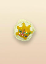 Realistic Fake Ice Cream Magnet with colorful sprinkles and syrup on a creamy ice cream ball.