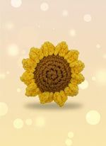 Handmade Sunflower Magnet – Realistic Flower Fridge Decor with vibrant yellow petals and brown center.