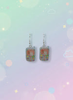 Adorable Kawaii Phone Earrings featuring colorful mini phone designs in resin material.